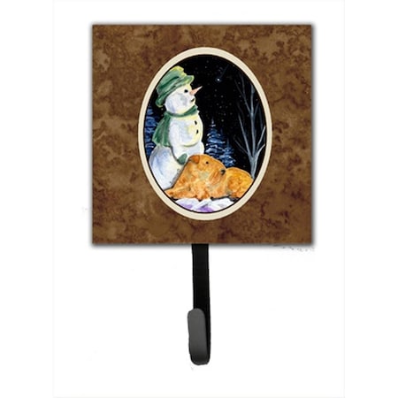 Jensendistributionservices 4.25 x 6 in. Snowman with Welsh Terrier Leash Or Key Hook MI1712592